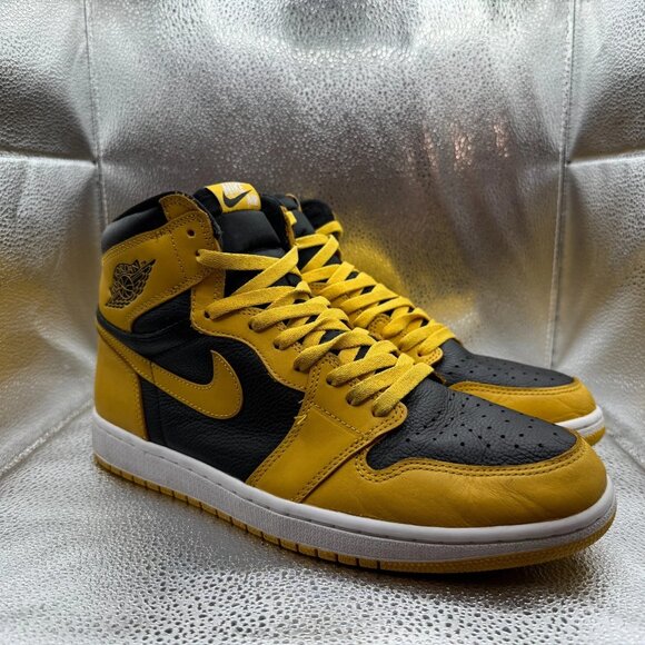 Size 11.5 Nike Air Jordan 1 High OG Pollen Yellow Black‎ Men's Shoes 555088-701